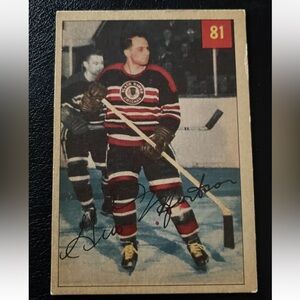 Parkhurst hockey card Gus Morton # 81 1953-54 or 54-55